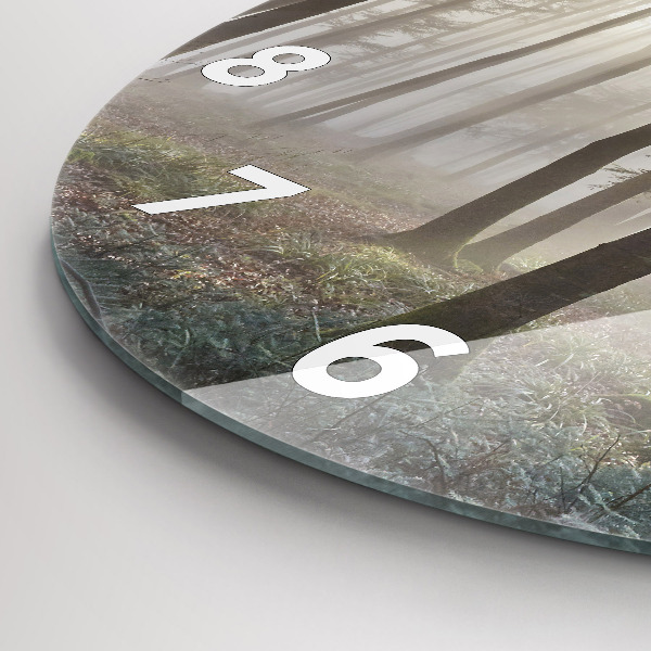 Kerek fali üvegóra Erdő a ködben