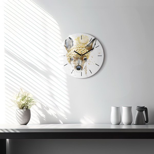 Kerek fali üvegóra Egy szarvas