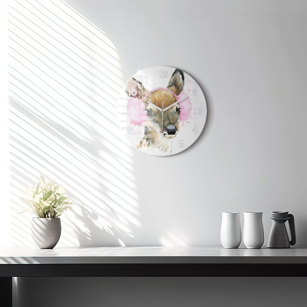 Kerek fali üvegóra Erdei szarvas