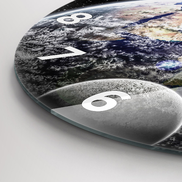 Kerek fali üvegóra Föld Hold Nap