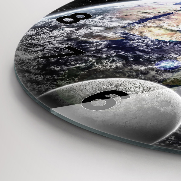 Kerek fali üvegóra Föld Hold Nap