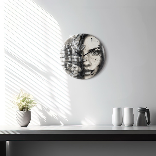 Kerek fali üvegóra Festett portré