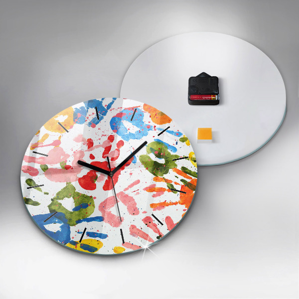 Kerek fali üvegóra Gyermek kézlenyomatok