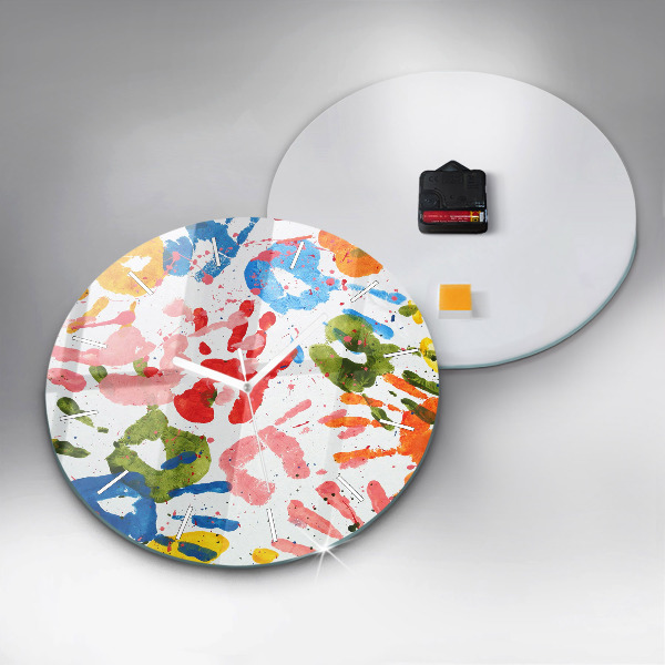 Kerek fali üvegóra Gyermek kézlenyomatok