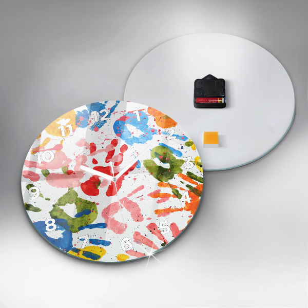 Kerek fali üvegóra Gyermek kézlenyomatok