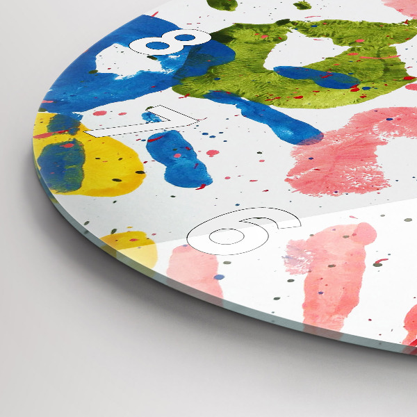 Kerek fali üvegóra Gyermek kézlenyomatok