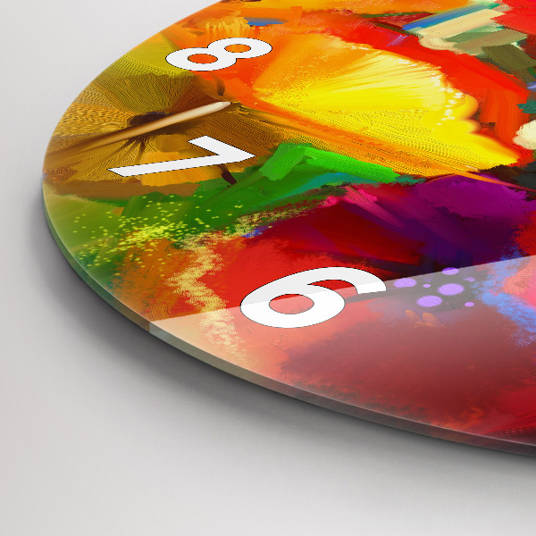 Kerek fali üvegóra Színes pipacsok