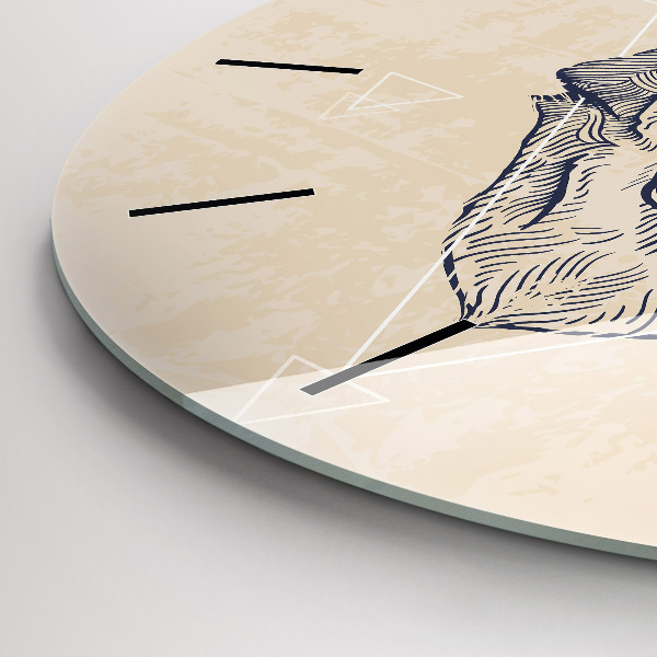 Kerek fali üvegóra Farkasfej