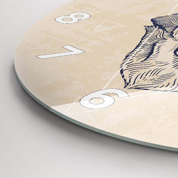 Kerek fali üvegóra Farkasfej