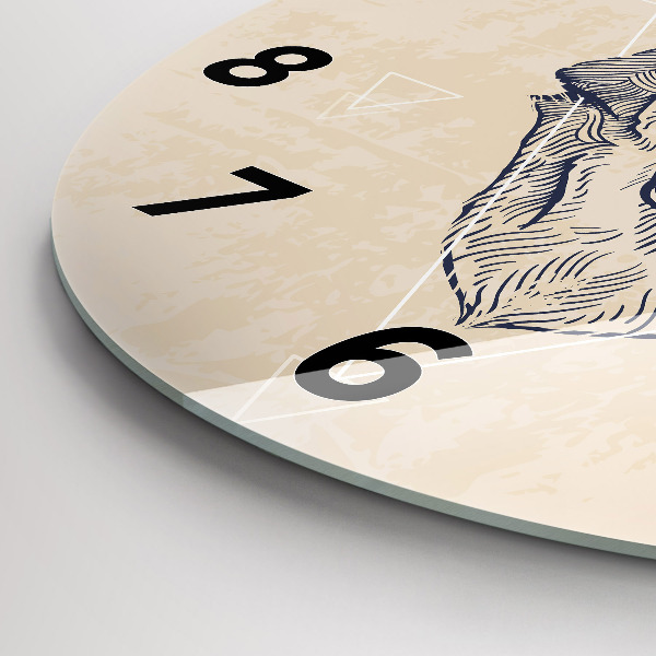 Kerek fali üvegóra Farkasfej