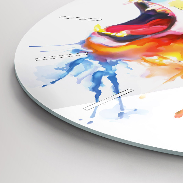 Kerek fali üvegóra Oroszlán - akvarell