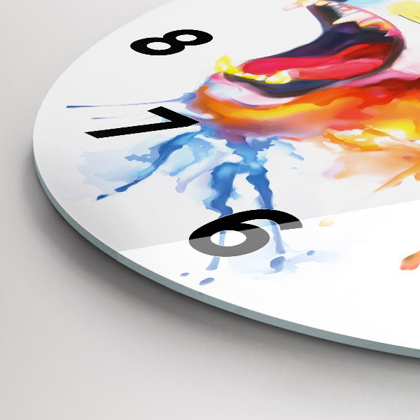 Kerek fali üvegóra Oroszlán - akvarell