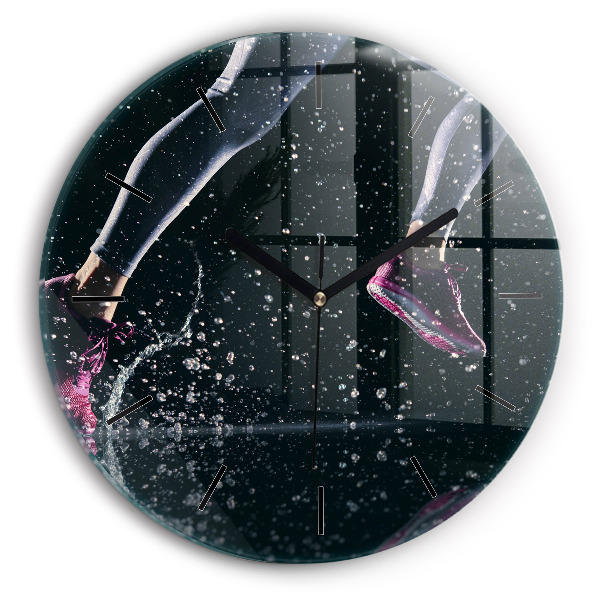 Kerek fali üvegóra Egészséges életmód - futás