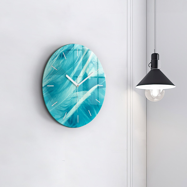 Kerek fali üvegóra Zöld türkiz vintage