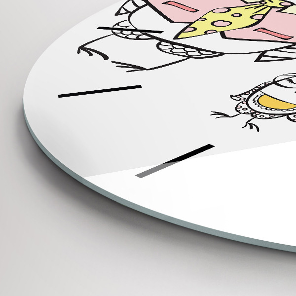 Kerek fali üvegóra Vintage bagoly poszter