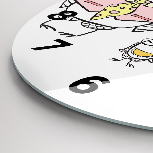 Kerek fali üvegóra Vintage bagoly poszter