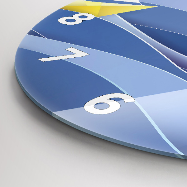 Kerek fali üvegóra Origami színes vitorlások