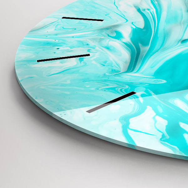 Kerek fali üvegóra Kék absztrakció