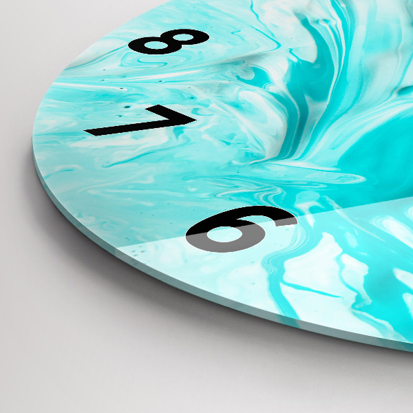 Kerek fali üvegóra Kék absztrakció