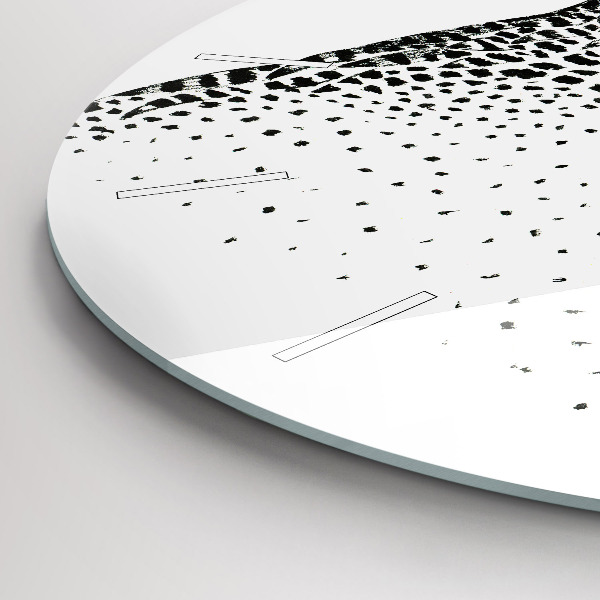 Kerek fali üvegóra Rajzolt bagoly szemüveggel