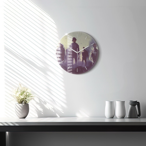 Kerek fali üvegóra Zombik éjjel - halloween