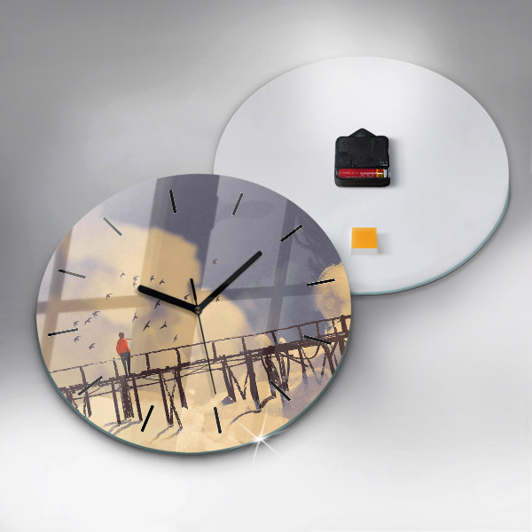 Kerek fali üvegóra Ember a régi hídon