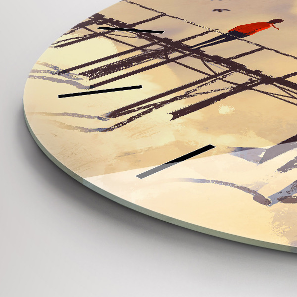 Kerek fali üvegóra Ember a régi hídon