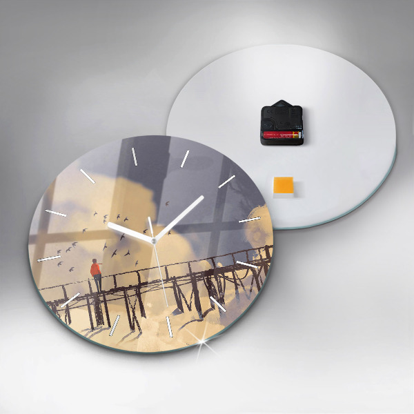 Kerek fali üvegóra Ember a régi hídon