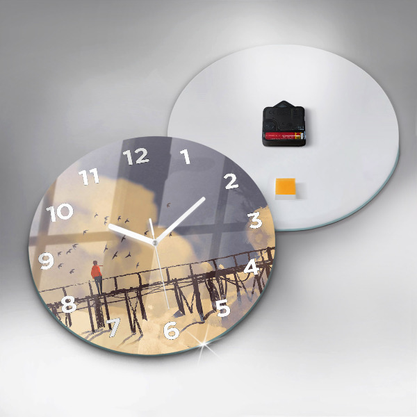 Kerek fali üvegóra Ember a régi hídon