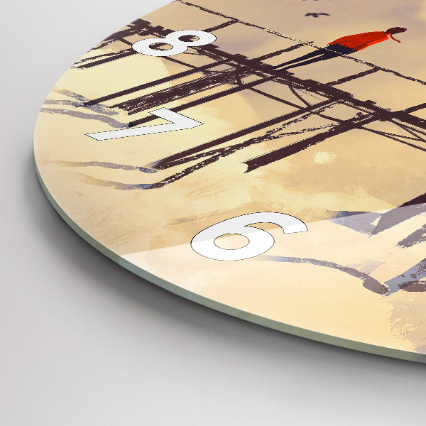 Kerek fali üvegóra Ember a régi hídon