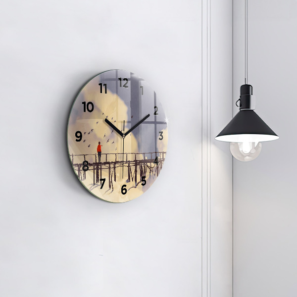 Kerek fali üvegóra Ember a régi hídon