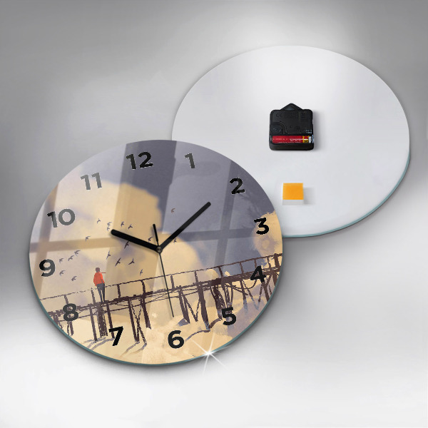 Kerek fali üvegóra Ember a régi hídon