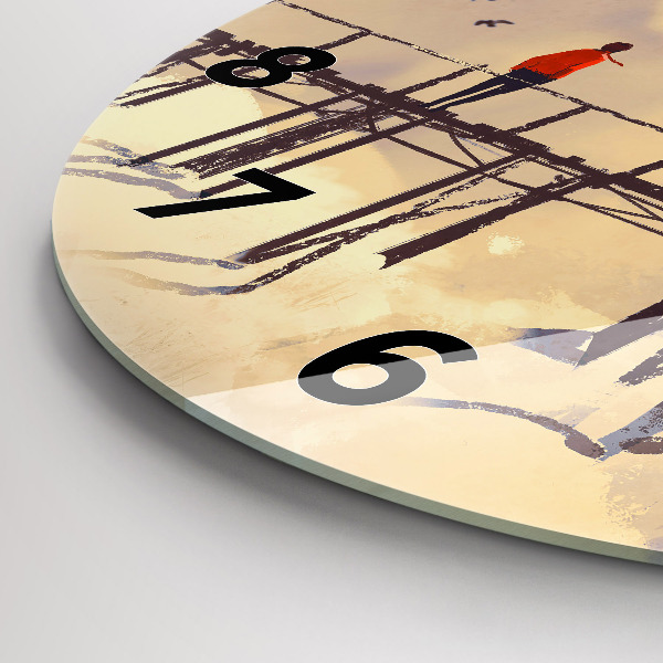 Kerek fali üvegóra Ember a régi hídon