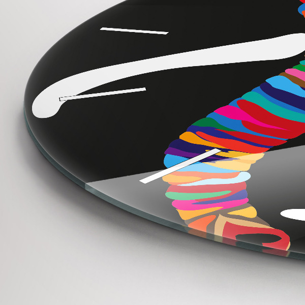 Kerek fali üvegóra Színes elefánt