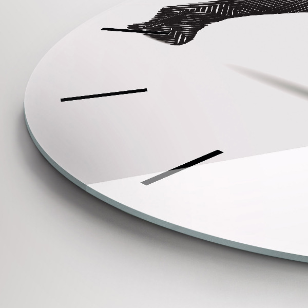 Kerek fali üvegóra Orrszarvú line art