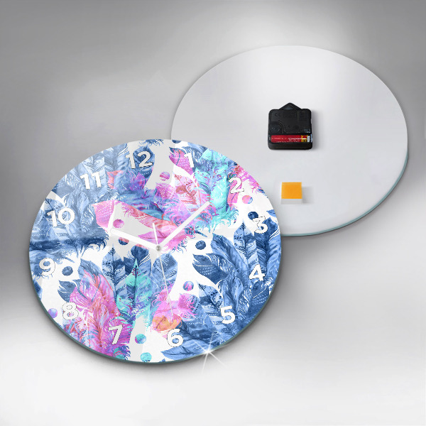 Kerek fali üvegóra Színes tollak