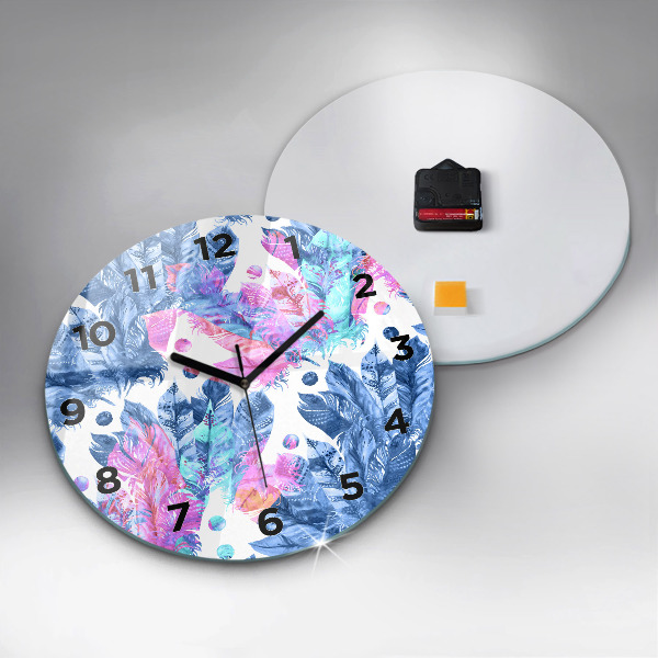 Kerek fali üvegóra Színes tollak