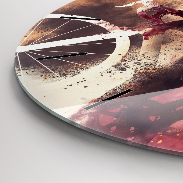 Kerek fali üvegóra Nő és a kerékpár