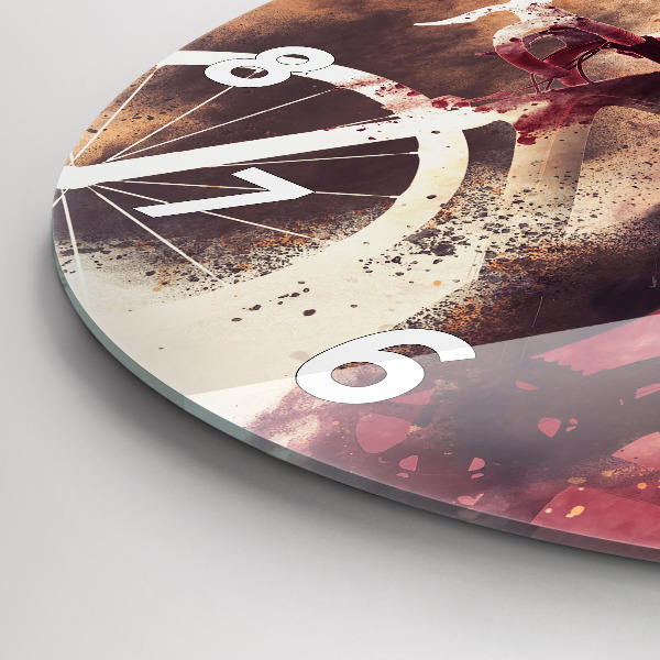 Kerek fali üvegóra Nő és a kerékpár