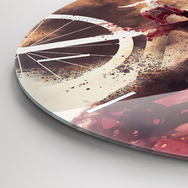 Kerek fali üvegóra Nő és a kerékpár