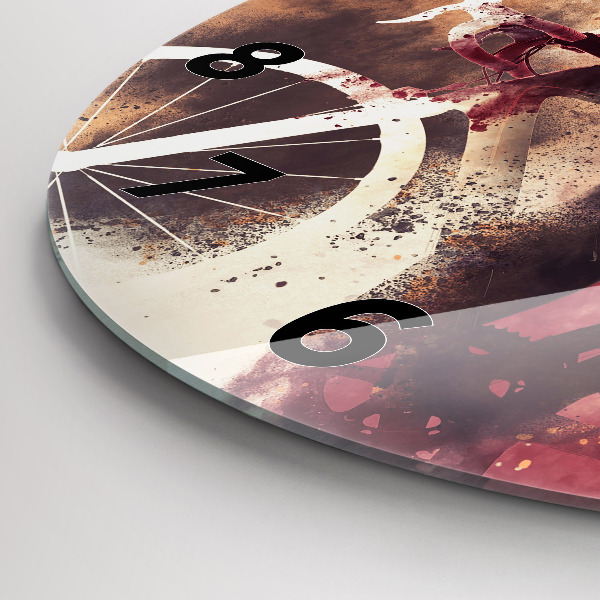 Kerek fali üvegóra Nő és a kerékpár