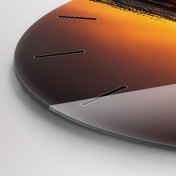 Kerek fali üvegóra Futó és naplemente