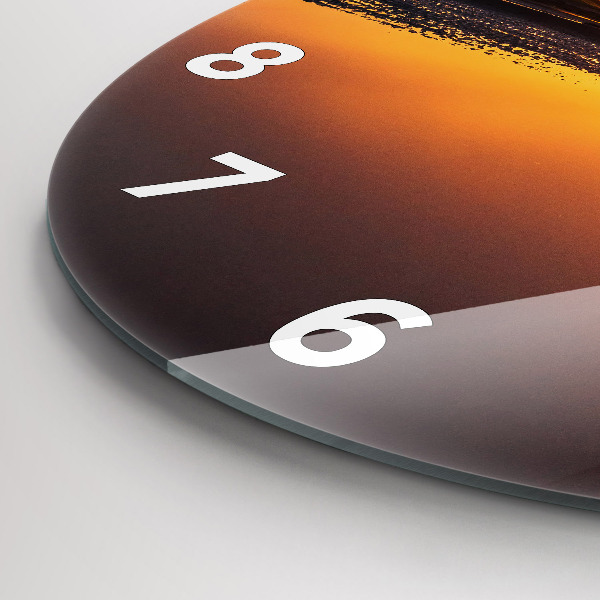 Kerek fali üvegóra Futó és naplemente