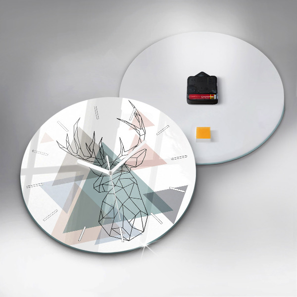 Kerek fali üvegóra Rénszarvas skandináv stílusban