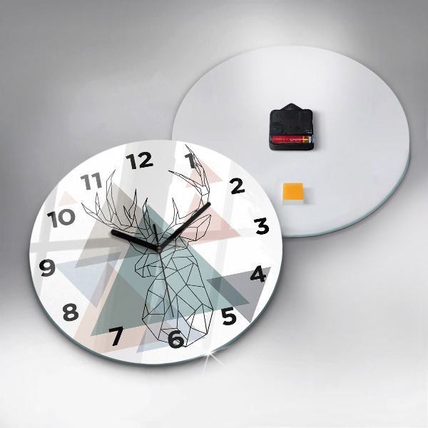 Kerek fali üvegóra Rénszarvas skandináv stílusban