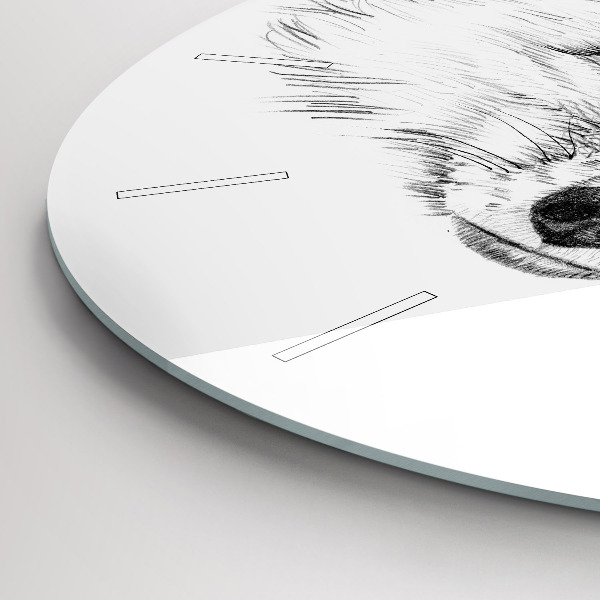 Kerek fali üvegóra Grafikus rókafej