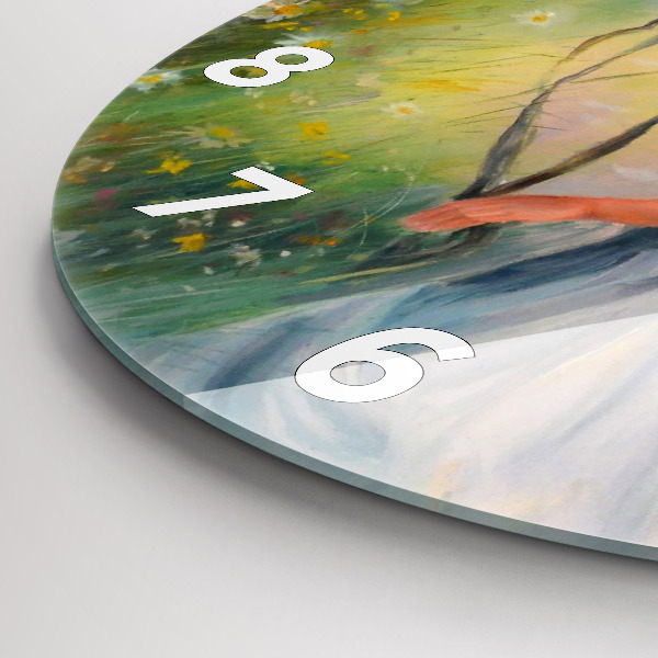 Kerek fali üvegóra Gyönyörű nő egy lóval