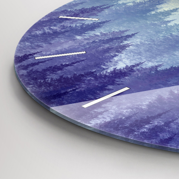 Kerek fali üvegóra Erdő a ködben