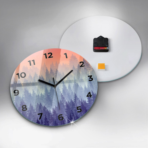 Kerek fali üvegóra Erdő a ködben