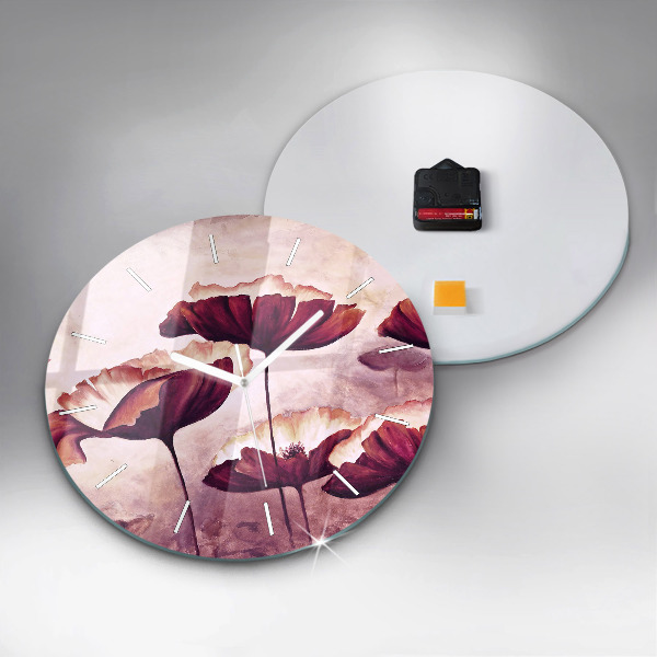 Kerek fali üvegóra Virágzó mák